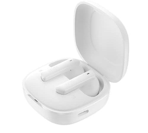 Fone de Ouvido Bluetooth QCY HT05 Melobuds ANC, Cancelamento de Ruido Ativo, 40db ANC Headphone com 6 Microfone, Fone sem fio 30 Tempo de Jogo (Branco)