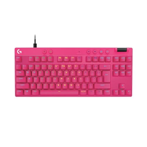 Teclado Gamer Com Fio Logitech G PRO X TKL RAPID com layout US, Switches Magnético- analógicos, Modo Rapid Trigger, Acionamento Ajustável, e RGB LIGHTSYNC - Magenta