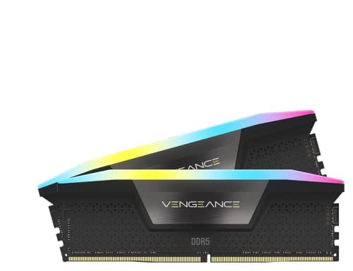 CORSAIR VENGEANCE RGB DDR5 RAM 32GB (2x16GB) 6600MHz CL38 Intel XMP iCUE Memória de Computador Compatível - Preto (CMH32GX5M2B6600C38)