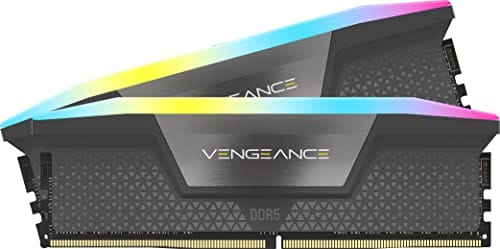 CORSAIR VENGEANCE RGB DDR5 32GB (2x16GB) DDR5 5600MHz CL40 AMD EXPO Intel XMP iCUE Memória de computador compatível – Cinza (CMH32GX5M2B5600Z40)