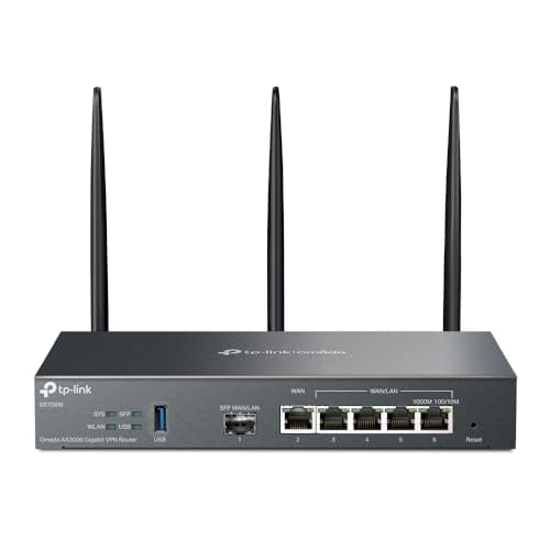 Roteador Banda Larga TP-LINK ER706W WI-FI6 AX3000 Gigabit VPN Omada Multi-WAN/LAN USB 1 Porta SFP