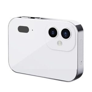 Câmera digital de alta definição CCD com três câmeras D6, câmera inteligente para filmes, música, tela sensível ao toque, cartão de estudante, gravador de vídeo (Branco)