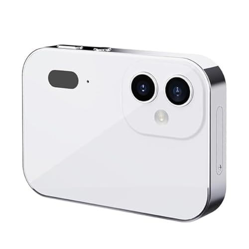 Câmera digital de alta definição CCD com três câmeras D6, câmera inteligente para filmes, música, tela sensível ao toque, cartão de estudante, gravador de vídeo (Branco)