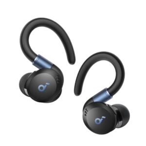 soundcore Sport X20 da Anker, Fone de Ouvido Sem Fio para Treinos, Ganchos Ajustáveis, Cancelamento de Ruído, Graves Intensos, IP68, À Prova de Suor e Poeira, 48H de Reprodução, Fones para Academia