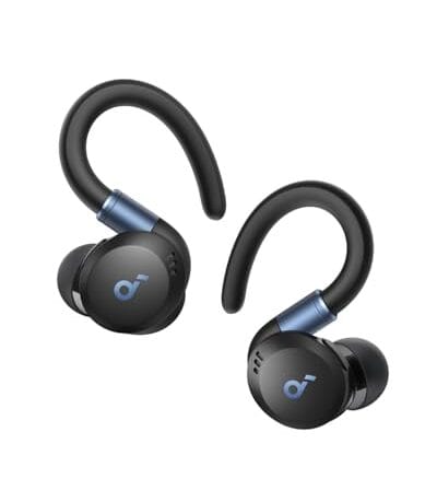 soundcore Sport X20 da Anker, Fone de Ouvido Sem Fio para Treinos, Ganchos Ajustáveis, Cancelamento de Ruído, Graves Intensos, IP68, À Prova de Suor e Poeira, 48H de Reprodução, Fones para Academia