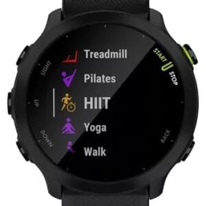 Relógio Forerunner 55, Gps e Mapas, 42mm, Longa Bateria, Treinos Personalizados, Original com Nfe e garantia - Preto Black