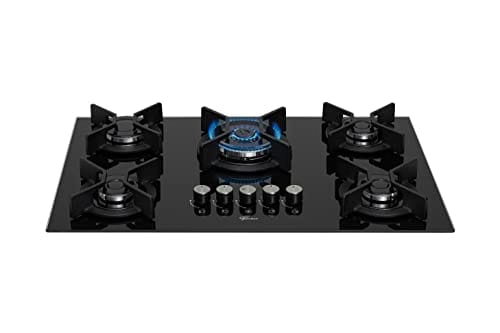FISCHER COOKTOP GÁS 5 BOCAS TC INFINITY MESA VIDRO PRETO BIVOLT 26298-57077