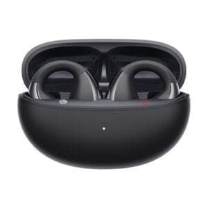 Fones de Ouvido Abertos QCY Crossky C30, Fones Bluetooth 5.4 com Clipe, Conforto Leve, Ajuste Estável, 25 Horas de Reprodução (Preto)