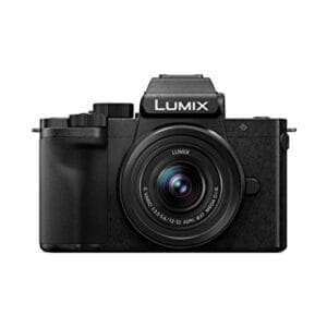 Câmera sem espelho Panasonic LUMIX G100 4k para foto e vídeo, microfone embutido com rastreamento, sistema de lentes intercambiáveis Micro Four Thirds, lente de 12 a 32 mm, sensor híbrido de 5 eixos