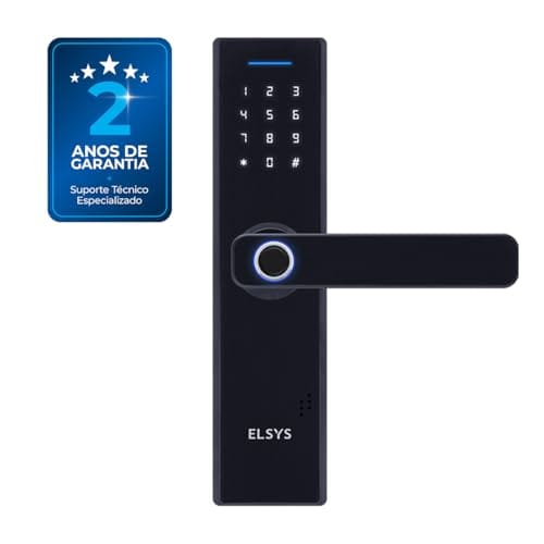 Fechadura Digital de Embutir com Biometria, Elsys, ESF-DE2000B, Preta - Abertura via Biometria e Senha Numérica