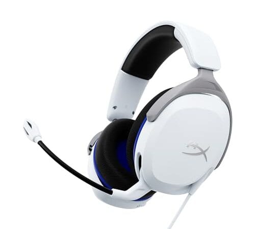 Headset Gamer HyperX Cloud Stinger 2 Core PS5 - para PlayStation, Headset Leve, Microfone com Função de Girar para Silenciar, Drivers de 40 mm, Branco (6H9B5AA)