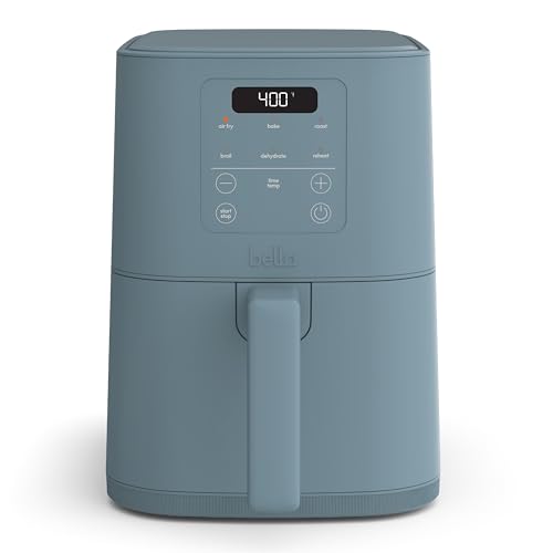 bella Fritadeira a ar fina de 4 litros, serve em qualquer lugar™, revestimento antiaderente de cerâmica EverGood™, temperatura ajustável, 6 opções de cozimento predefinidas, desligamento automático de