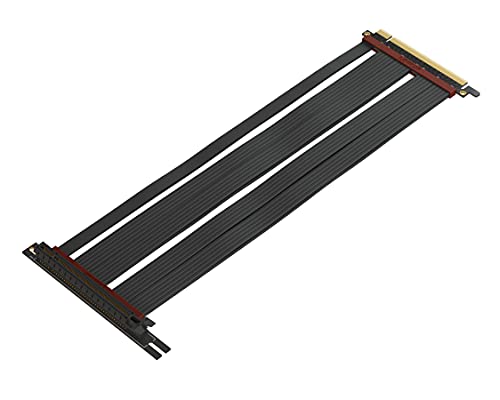 LINKUP - Extreme4+ PCIe 4.0 X16 Cabo Riser [RTX4090 RX6950XT x570 Z690 Tested] Twinax blindado de alta velocidade vertical para jogos PCI Express Gen4 soquete universal de 90 graus (30 cm/11,8")