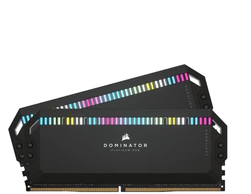 CORSAIR Dominator Platinum RGB DDR5 RAM 64GB (2x32GB) 6800MHz CL40 Intel XMP iCUE Memória de computador compatível - Preto (CMT64GX5M2B6800C40)