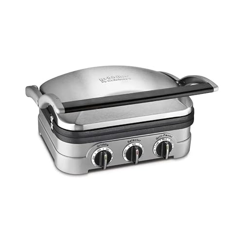 Grill Eletrico Cuisinart Griddler Aço Escovado 220v Gr-4ncbrb
