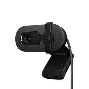 Webcam Full HD Logitech Brio 100 com Microfone Integrado, Proteção de Privacidade, Correção Automática de Luz e Conexão USB-A - Grafite