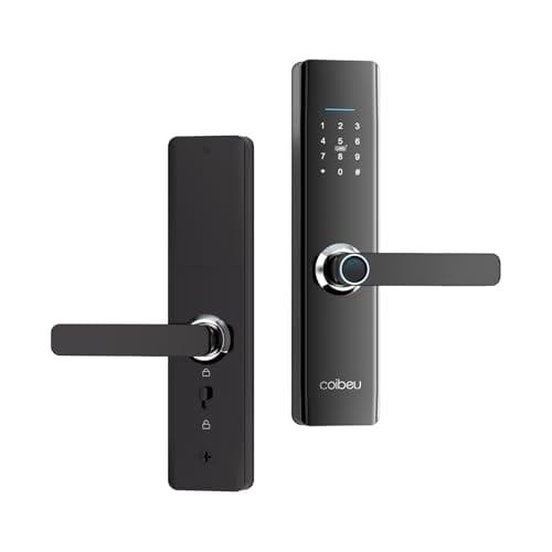 Fechadura Eletronica Inteligente Digital Biométrica WKZW-N08, Tuya APP, 8 Formas Acesso, Para Portas 4-6.4cm