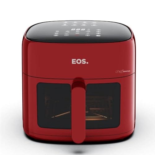 Fritadeira Sem Óleo Air Fryer Eos Chef Gourmet 6.2 Litros Compacta Digital Vermelho Eaf60v 110v