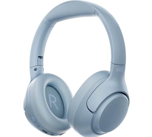 Fone de Ouvido Bluetooth QCY H3 ANC, Cancelamento de Ruído Ativo Headphone Bluetooth 5.4 Headset com Microfone, Certificação Hi-Res Audio, Conexão Multipontos, 70 horas reprodução (Azul Acinzentado)