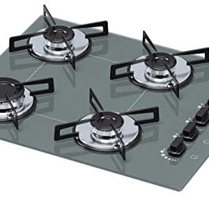 Cooktop 4 bocas Chamalux ultra chama Bivolt Trempe de Chapa Cinza