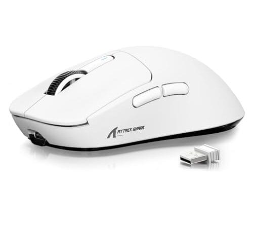 ATTACK SHARK X3 Mouse SUPERLIGHT 49g,sensor de jogo PixArt PAW3395,mouse de jogo sem fio/com fio BT/2.4G,6 DPI ajustáveis até 26000,Kailh GM8.0,mouses de escritório para Win11/Xbox/PC/Mac (branco)