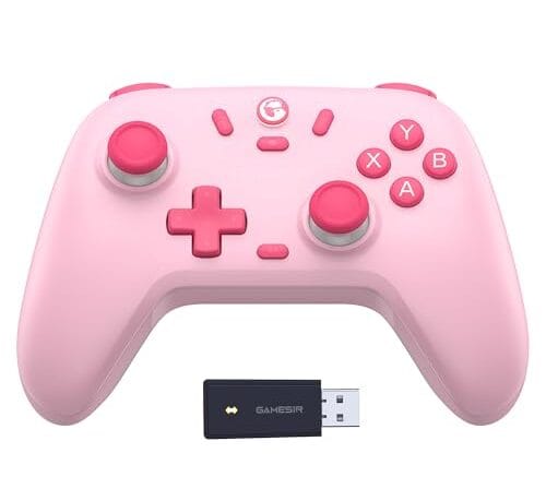 GameSir Nova Lite Controlador sem fio 2.4g para PC com Windows, iPhone, Android, Switch e Steam Deck, Controle Bluetooth Gamepad com gatilho de efeito Hall,vibração Rumble (Nova Lite(cor rosa))