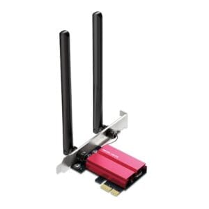 Mercusys Adaptador 5400 Wi-Fi 6E Bluetooth 5.2 PCIe | 5400 Mbps Gigabit | WPA3 | 802.11ax/ac/a/b/g/n | Suporta Windows 10, 11 (64 bits)