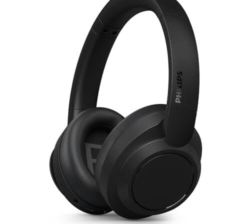PHILIPS, Headphone Bluetooth, TAH6509BK/00, Com Cancelamento de Ruído Ativo ANC, Até 70 horas de bateria, Preto
