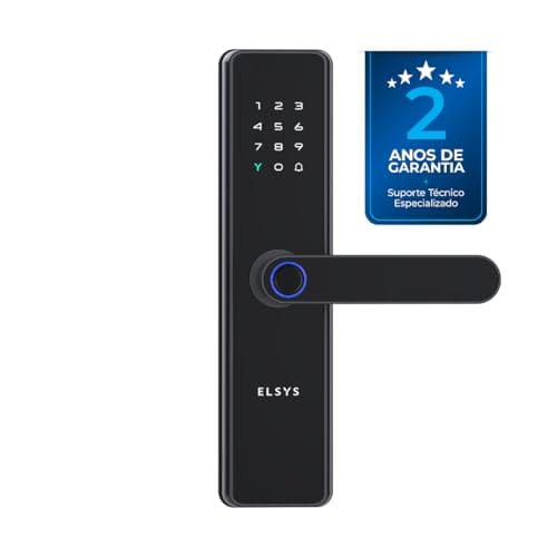 Fechadura Digital de Embutir Wi-Fi com Biometria, Elsys, Blues, Preta - Abertura via Biometria, Senha Numérica e Aplicativo