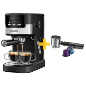 Cafeteira Expresso Mondial Dolce Crema 20 Bar C-20-EC 220V + Porta Cápsula CPC-NP