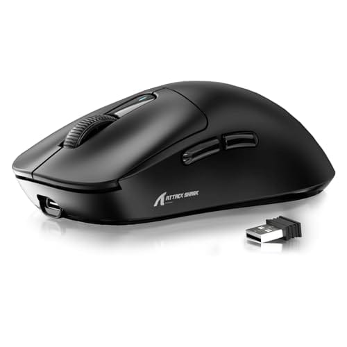 ATTACK SHARK X3 Mouse SUPERLIGHT 49g,sensor de jogo PixArt PAW3395,mouse de jogo sem fio/com fio BT/2.4G,6 DPI ajustáveis até 26000,Kailh GM8.0,mouses de escritório para Win11/Xbox/PC/Mac (preto)