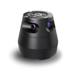 Meeteasy Câmera de conferência 360, experiência de videoconferência imersiva, visão geral e close-up dos alto-falantes, webcam de sala de conferência 1080p para salas pequenas/médias, slot micro SD