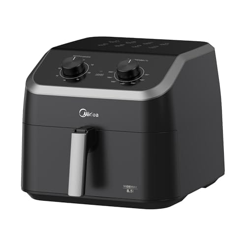 Fritadeira Midea Air Fryer 8,5L, design com dois botões, ampla faixa de temperatura de 80°C a 200°C, cesto antiaderente e prato para vegetais, 1900W, 110V, FWM85P1
