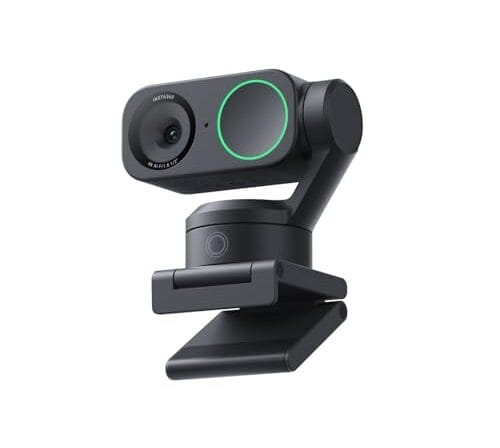 Insta360 Link 2 - Webcam PTZ 4K para PC/Mac, sensor de 1/5.1 cm, rastreamento de IA, HDR, microfone com cancelamento de ruído AI, controle de gestos para streaming, chamadas de vídeo, jogos, funciona