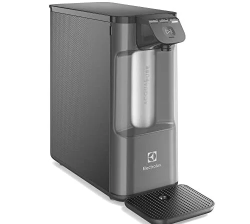 Purificador de Água Gelada Fria e Natural Elétrico Compacto Eletronico placa Electrolux Filtro refil 6 meses ou 3000l Painel Touch Bivolt Grafite PE12G
