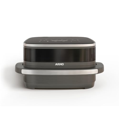 Fritadeira sem Óleo Air Fryer Arno Easy Fry Extra Superfície AFP4, 1700W, Inox, Cesto Super Dimensionado, Duplo Aquecimento, Visor de Vidro, 110V