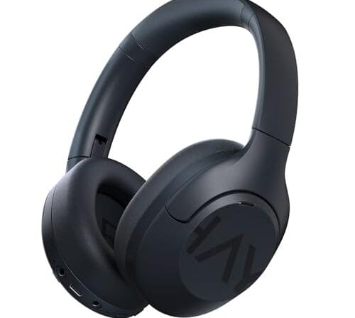 HAYLOU S30 Fones de Ouvido Bluetooth com Cancelamento de Ruído Ativo, Over-Ear Headphones Dobrável e Até 80 horas de bateria para Treino, Academia, Trabalho