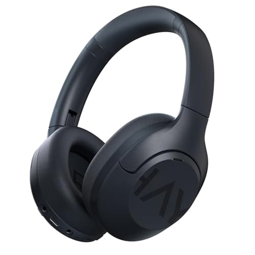 HAYLOU S30 Fones de Ouvido Bluetooth com Cancelamento de Ruído Ativo, Over-Ear Headphones Dobrável e Até 80 horas de bateria para Treino, Academia, Trabalho