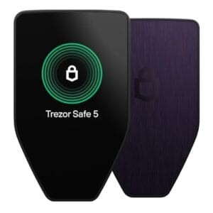 Trezor Safe 5 - Carteira de hardware de criptografia com elemento seguro e frase-passe, tela sensível ao toque colorida e feedback tátil, proteja seu Bitcoin e ativos digitais (minério violeta)