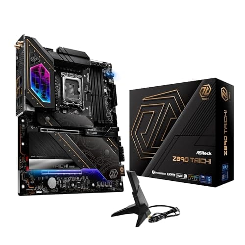 ASRock Z890 Taichi Intel Core Ultra LGA1851 RL-ILM DDR5 9600 MHz 256 GB ATX Placa-mãe Thunderbolt Wi-Fi 7 PCIe 5.0 M.2