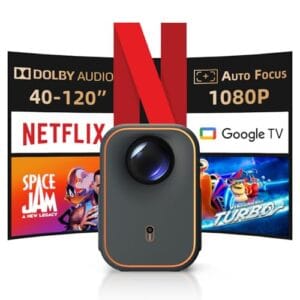 [Certificado Netflix] Projetor Formovie Xming Episode One, com Wifi e Bluetooth, Licença Netflix Google TV, Suporta 1080P 4K, Smart, Dolby Audio, Portátil para Exteriores, Cinema em Casa