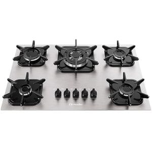 Cooktop Mueller 5 Bocas de Alumínio com Queimador Tripla Chama MCG5BK