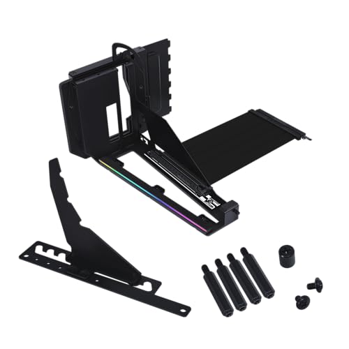 Lian Li ATX PC Case Multidirecional 4 Slots Vertical GPU Kit V3 - Premium Gen 5 Riser Cable PCI-E 5.0 x16-155mm, PCIe 3.0/4.0 Compatível, Posição Ajustável - (VG4v3 Preto)