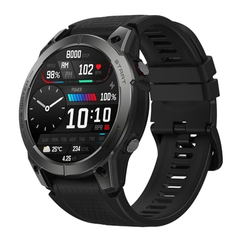 Zeblaze Smart Watch Stratos 3, Smartwatch de tela de toque de 1,43 polegadas com texto e chamada, mais de 100 Sports Fitness Tracker Watch, compatível com iOS/Android, para homens e mulheres