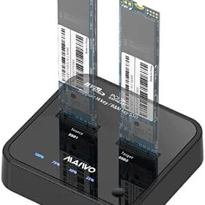 MAIWO M.2 NVMe SSD Cloner Duplicador, 10 Gbps USB C 3.1 GEN2 para Chave M M.2 PCIE NVMe Adaptador SSD Dual Bay Enclosure Docking Station, Capacidade de 16 TB