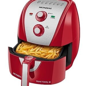 Fritadeira Sem Óleo Air Fryer 6L, Mondial, Vermelho/Inox, 1900W, 110V - AFN-60-RI