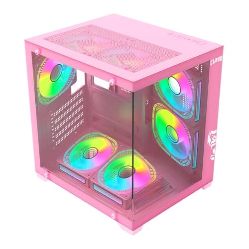 Gabinete Gamer Rosa Aquario Vidro - Candy