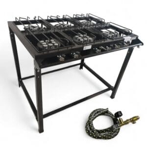 FOGÃO INDUSTRIAL 6 BOCAS ALTA PRESSÃO C/MANGUEIRA E REGISTRO