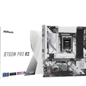 ASRock B760M Pro RS Motherboard DDR5 7200MHz HDMI DisplayPort eDP PCIe Gen5 (Graphics) 14th 13th 12th Gen Intel Core Processors LGA1700 192GB