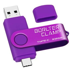 Pen drive USB tipo C 512 GB, porta dupla BorlterClamp USB C 3.0 Jump Drive para smartphones Android Samsung Galaxy S10/S9/S8/Note 9, LG, Huawei, tablets e computador (roxo)